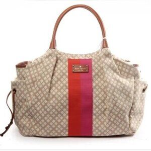 Kate Spade Stevie Baby Canvas and Leather Diaper Bag